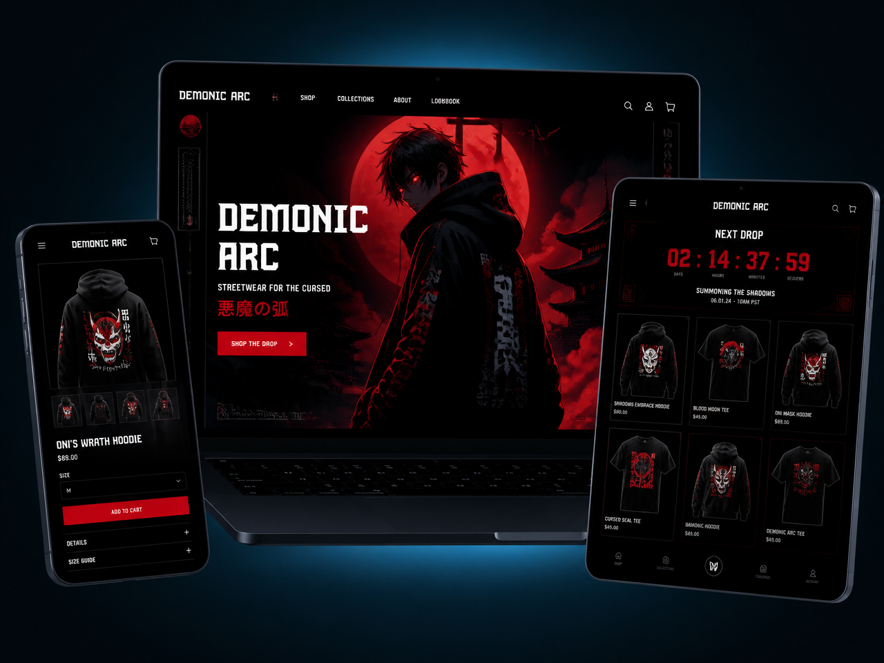 Demonic Arc portfolio mockup