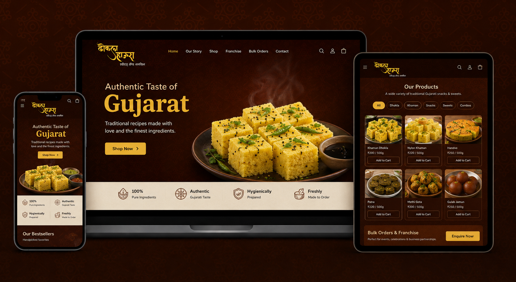 Dhokla House portfolio mockup