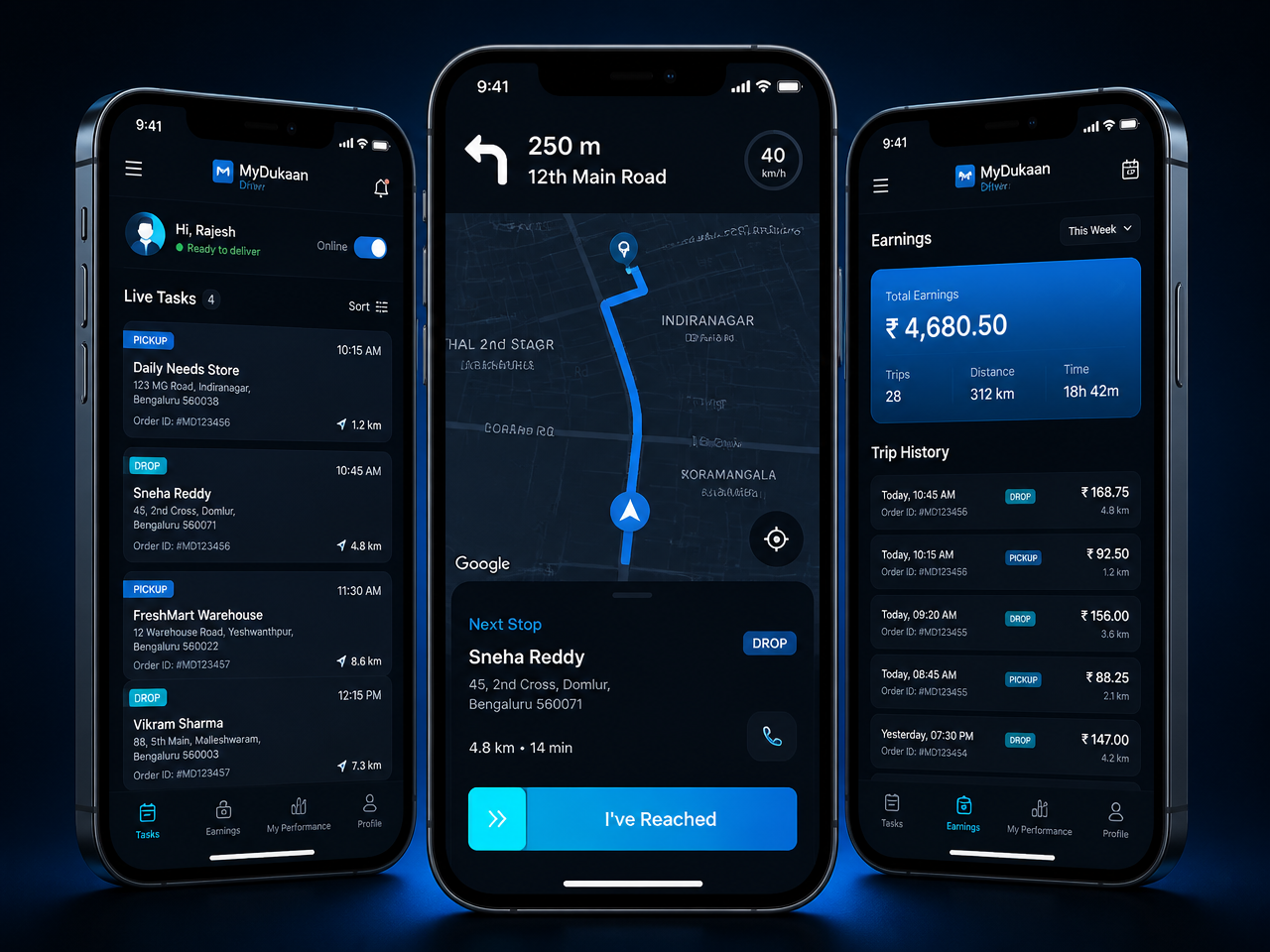MyDukaan Driver portfolio mockup