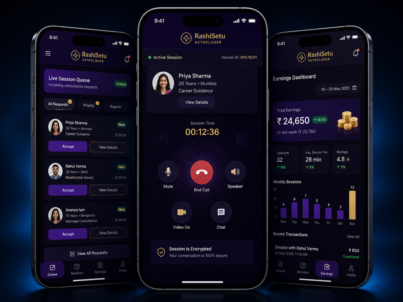 RashiSetu Astrologer portfolio mockup