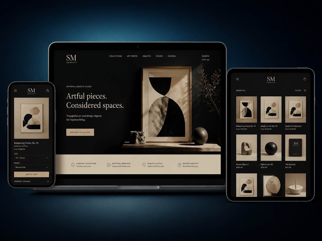SM Creativity portfolio mockup